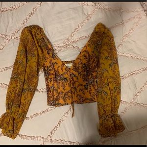 YELLOW URBAN OUTFITTERS FLORAL BLOUSE